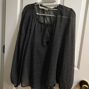 Abercrombie Polka Dot Black and White Blouse XL